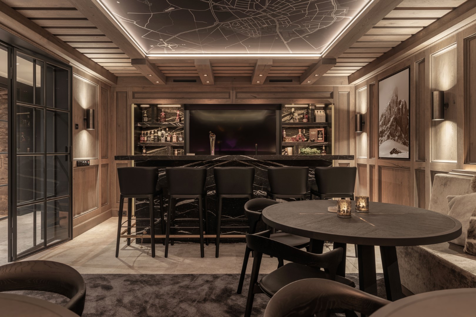 Interior luxury bar & wine room